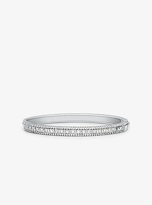 Precious Metal-Plated Sterling Silver Pavé Bangle