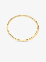 Precious Metal-Plated Sterling Silver Pavé Bangle