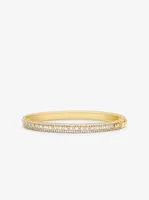 Precious Metal-Plated Sterling Silver Pavé Bangle