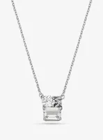 Precious Metal-Plated Sterling Silver Pavé Logo Necklace