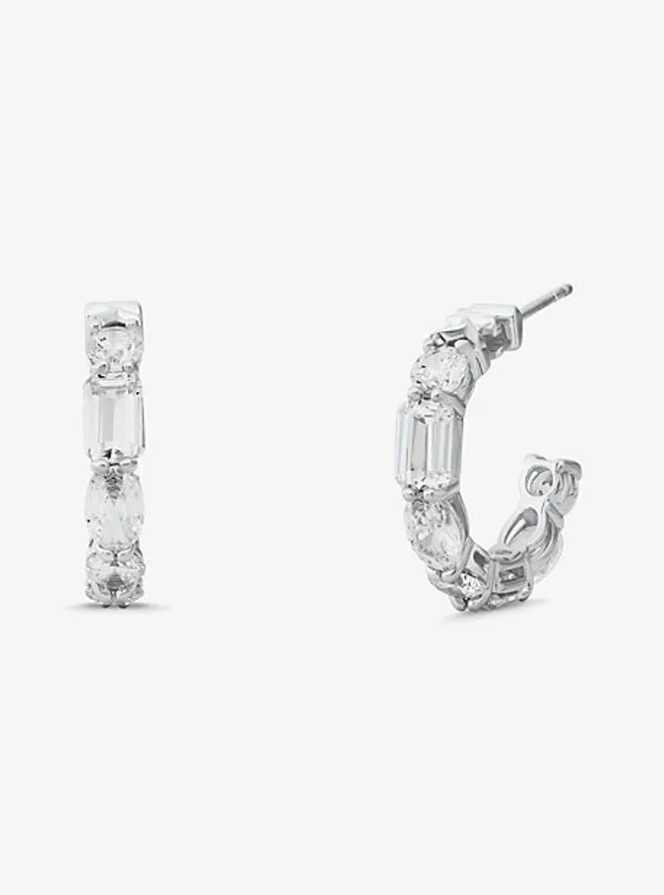 Precious Metal-Plated Sterling Silver Cubic Zirconia Earrings