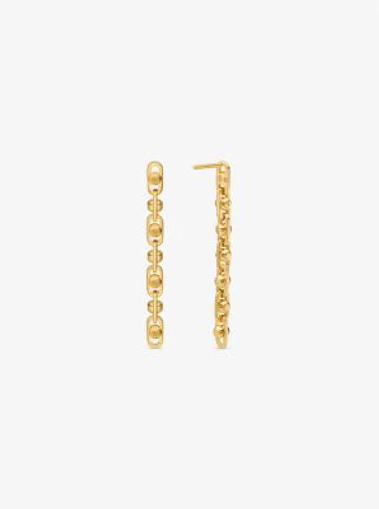 Astor Precious Metal-Plated Sterling Silver Link Drop Earrings