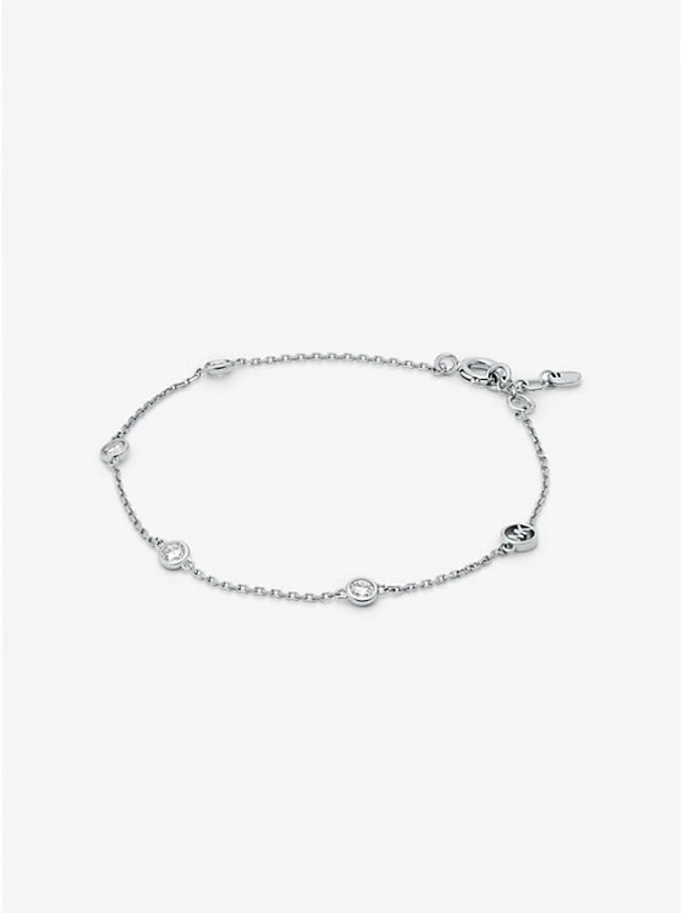 Precious Metal-Plated Sterling Silver Cubic Zirconia Bracelet