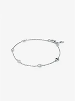 Precious Metal-Plated Sterling Silver Cubic Zirconia Bracelet