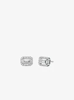 Precious Metal-Plated Pavé Halo Stud Earrings