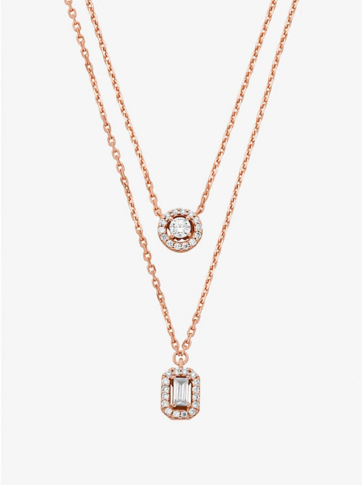 Precious Metal-Plated Double Layered Necklace