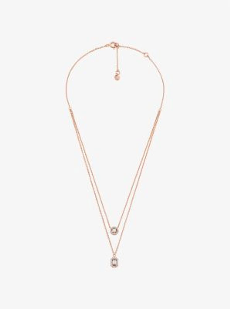 Precious Metal-Plated Double Layered Necklace