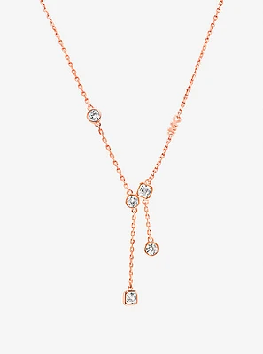 Precious Metal-Plated Sterling Silver Bezel Necklace