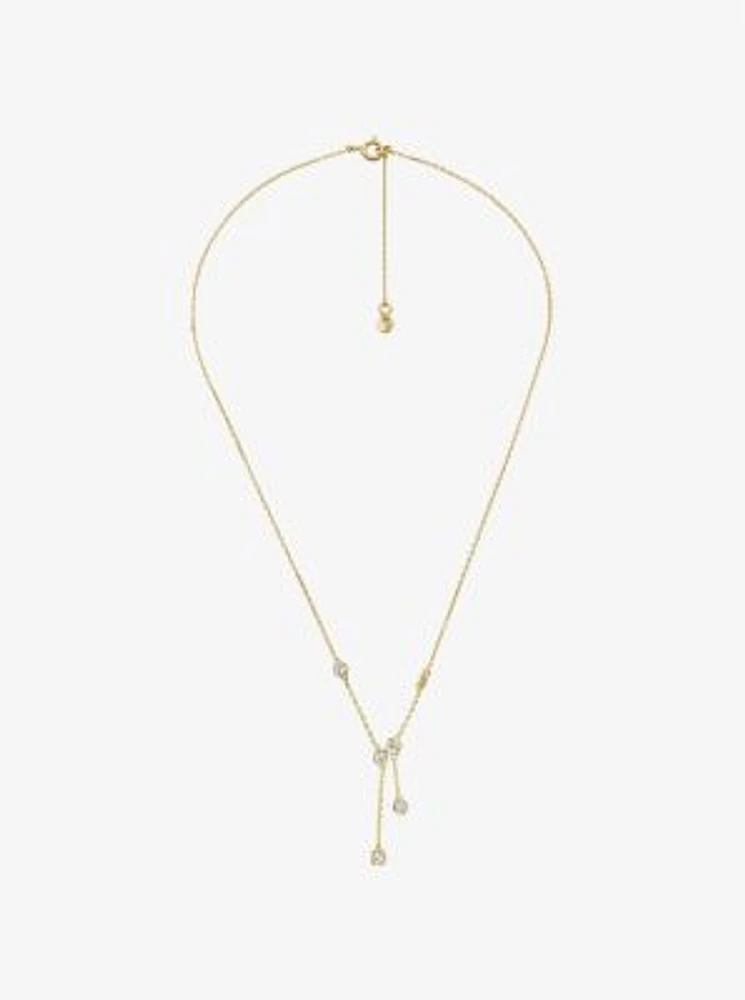Precious Metal-Plated Sterling Silver Bezel Necklace