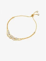 Pulsera deslizante con bisel de plata esterlina chapada en metales preciosos
