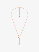 Precious-Metal Plated Sterling Silver Heart Chain Lariat Necklace