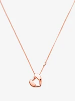 Precious Metal-Plated Sterling Silver Heart Pendant Necklace