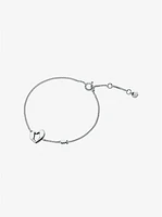 Precious Metal-Plated Sterling Silver Heart Bracelet