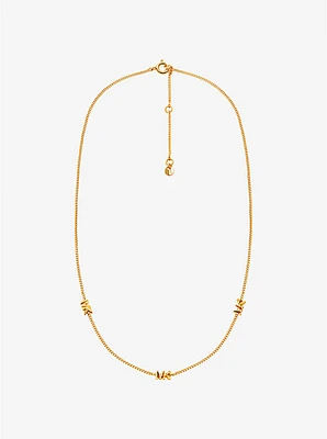 Precious Metal-Plated Sterling Silver Logo Necklace
