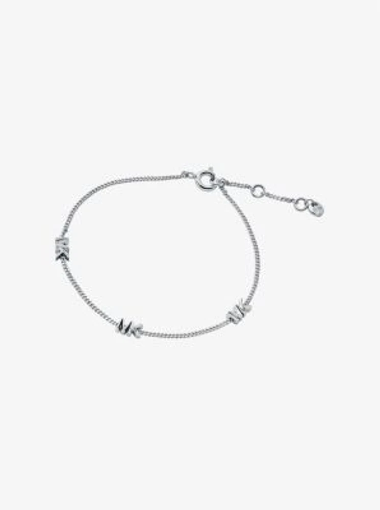 Precious Metal-Plated Sterling Silver Logo Bracelet