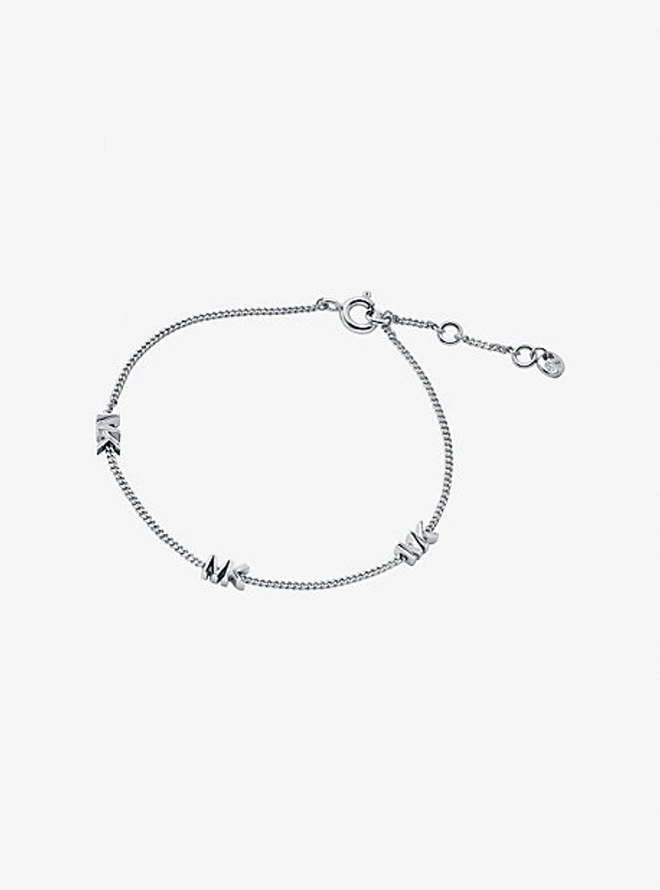 Precious Metal-Plated Sterling Silver Logo Bracelet