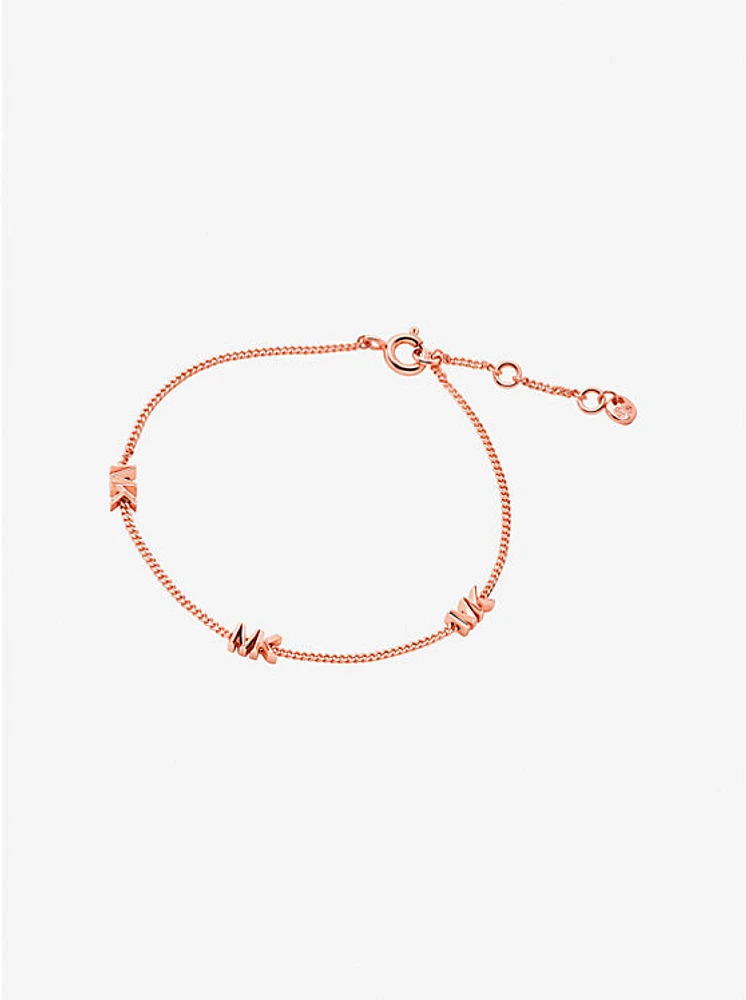 Precious Metal-Plated Sterling Silver Logo Bracelet