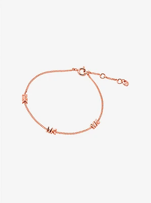 Precious Metal-Plated Sterling Silver Logo Bracelet