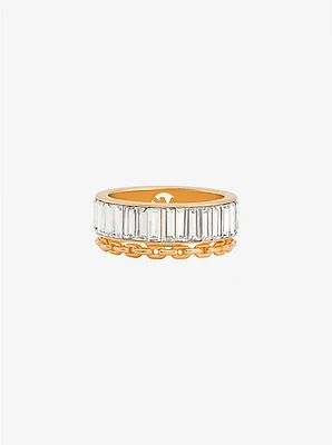 Cubic Zirconia Double Layered Ring