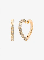 Pavé Heart Hoop Earrings