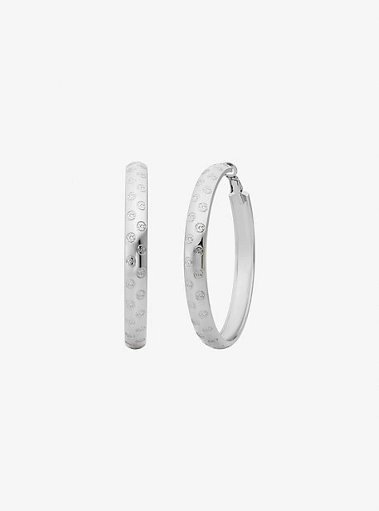 Logo Engraved Hoop Earrings