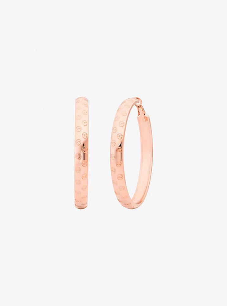 Logo Engraved Hoop Earrings