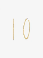 Precious Metal-Plated Brass Pavé Hoop Earrings