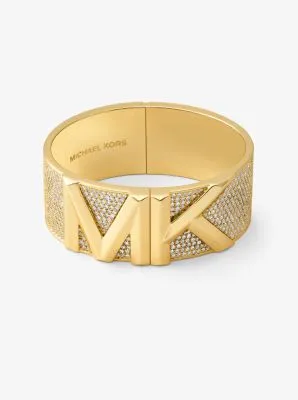 Mott Precious Metal-Plated Brass Pavé Bangle