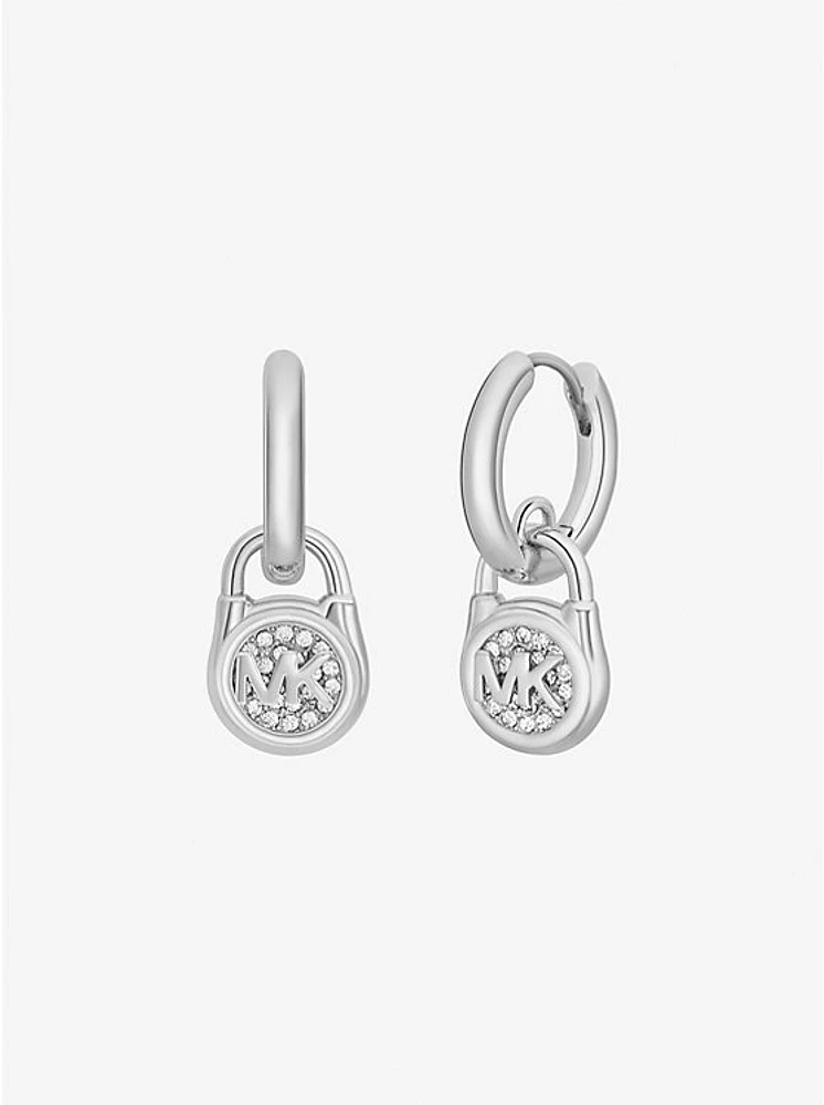 Pavé Lock Drop Earrings