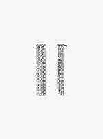 Precious Metal-Plated Brass Pavé Chain Drop Earrings