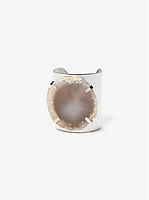 Precious Metal-Plated Brass and Agate Cuff