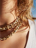 Astor Link Precious Metal-Plated Brass Necklace