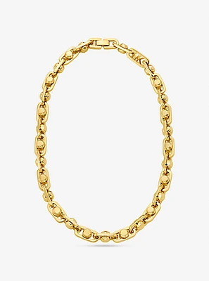 Astor Large Precious Metal-Plated Brass Link Necklace