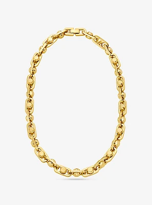 Astor Link Large Precious Metal-Plated Brass Necklace