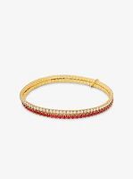 Precious Metal-Plated Brass Two-Tone Double Wrap Tennis Bracelet