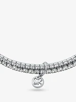 Precious Metal-Plated Brass Double Wrap Tennis Bracelet