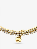 Precious Metal-Plated Brass Double Wrap Tennis Bracelet