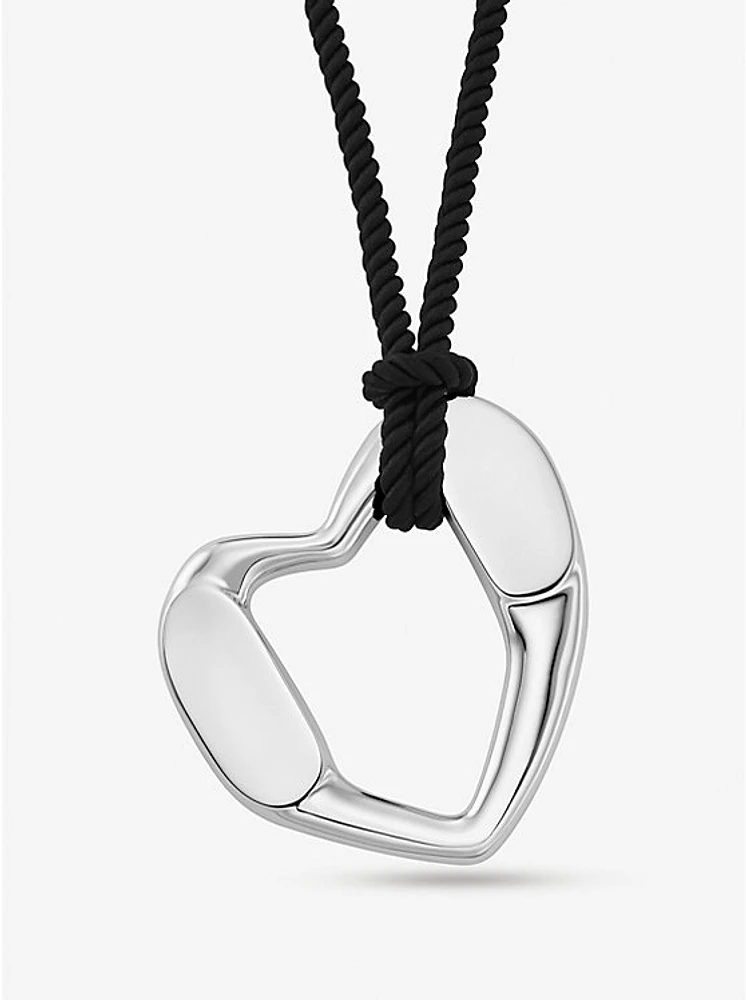 Precious Metal-Plated Brass Heart Necklace