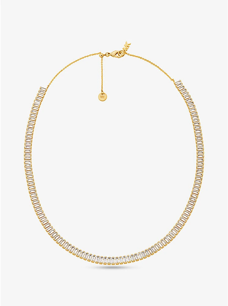 Pavé Precious Metal Plated Brass Tennis Necklace