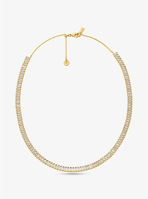 Pavé Precious Metal Plated Brass Tennis Necklace