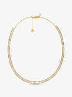 Pavé Precious Metal Plated Brass Tennis Necklace