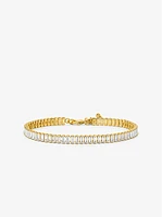 Precious Metal-Plated Brass Baguette Tennis Bracelet