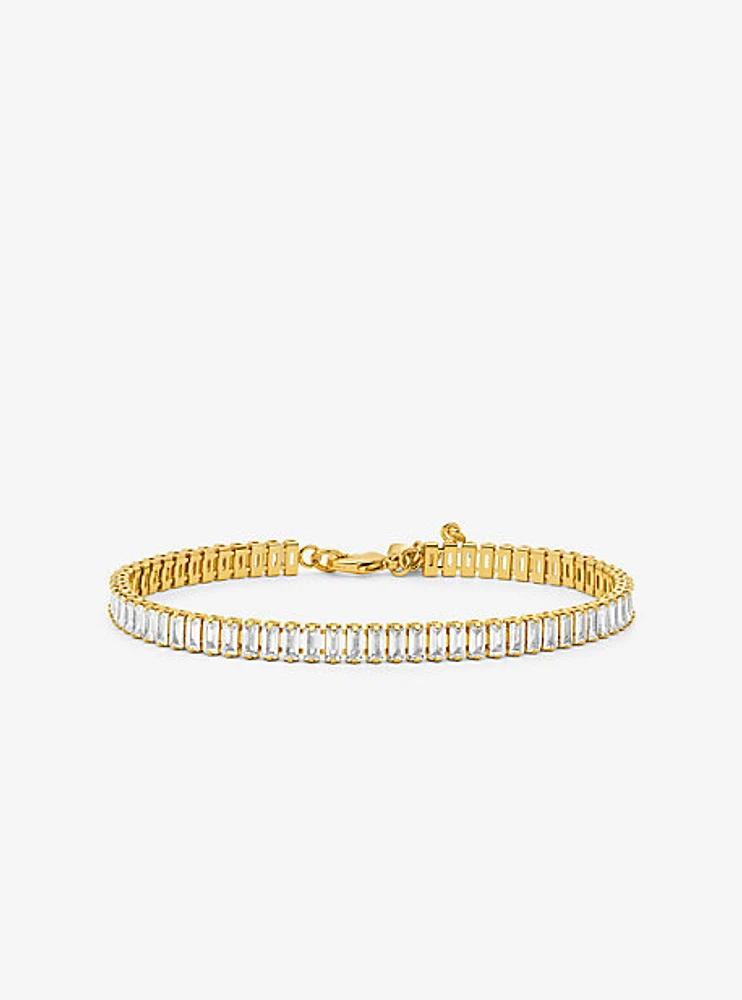 Precious Metal-Plated Brass Baguette Tennis Bracelet