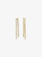 Precious Metal-Plated Brass Baguette Drop Earrings