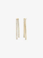 Precious Metal-Plated Brass Baguette Drop Earrings