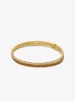 Precious Metal-Plated Brass Double Wrap Tennis Bracelet