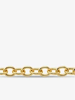 Large Precious Metal-Plated Brass Chain Link Necklace