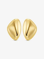 Large Precious Metal-Plated Brass Pebble Earrings