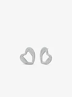 Precious Metal-Plated Brass Pavé Stud Earrings