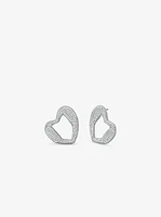 Precious Metal-Plated Brass Pavé Stud Earrings